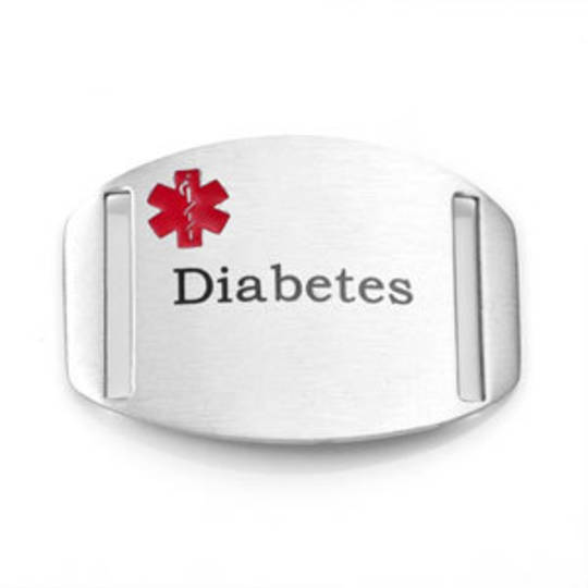 Stainless Steel Medical Alert Plaque - Diabetes